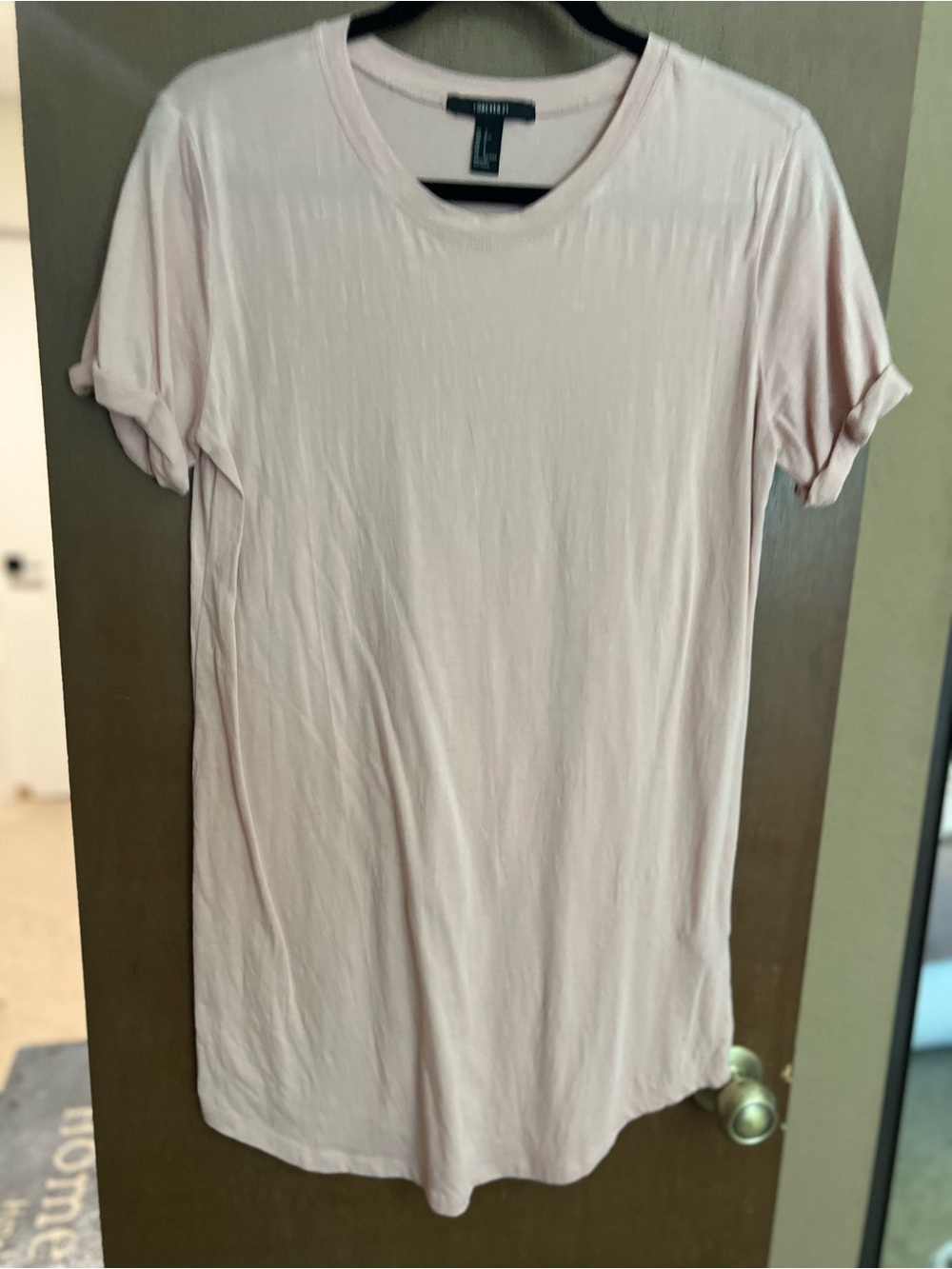 Forever 21 Light Pink Rolled-Sleeve Tee Dress